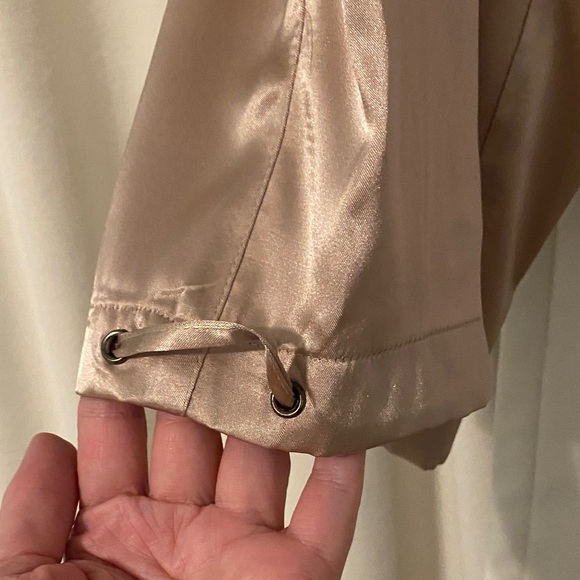 New York & Company Satin Joggers in tan satin 14 - Picture 4 of 7